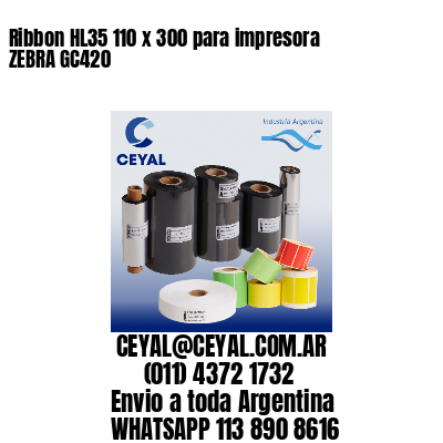 Ribbon HL35 110 x 300 para impresora ZEBRA GC420