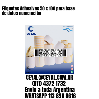 Etiquetas Adhesivas 50 x 100 para base de datos numeración