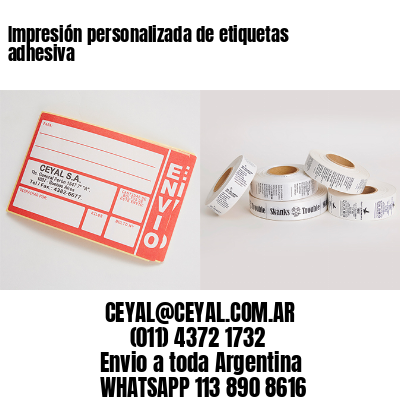 Impresión personalizada de etiquetas adhesiva
