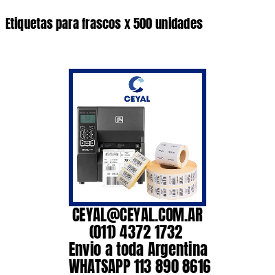 Etiquetas para frascos x 500 unidades