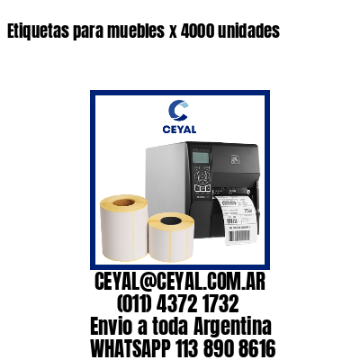 Etiquetas para muebles x 4000 unidades