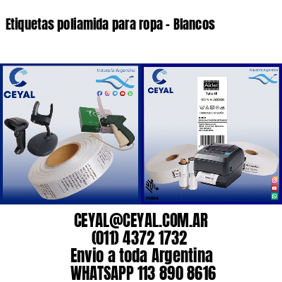 Etiquetas poliamida para ropa – Blancos