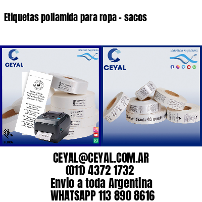 Etiquetas poliamida para ropa – sacos