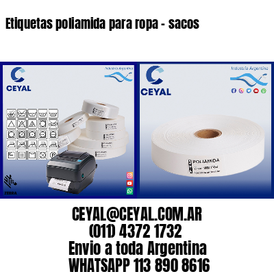 Etiquetas poliamida para ropa – sacos