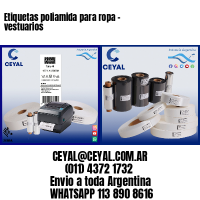Etiquetas poliamida para ropa – vestuarios