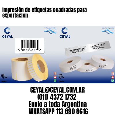 Impresión de etiquetas cuadradas para exportacion
