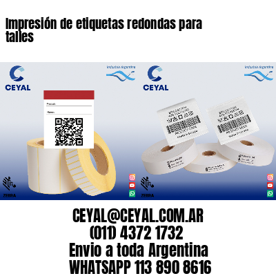 Impresión de etiquetas redondas para talles