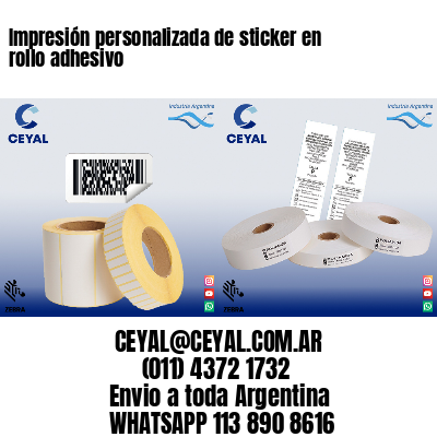 Impresión personalizada de sticker en rollo adhesivo