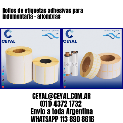 Rollos de etiquetas adhesivas para indumentaria – alfombras
