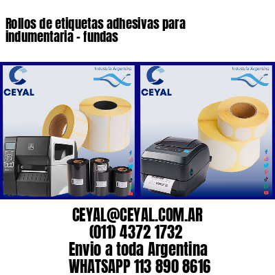 Rollos de etiquetas adhesivas para indumentaria – fundas