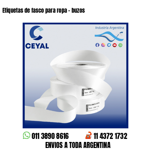 Etiquetas de fasco para ropa – buzos