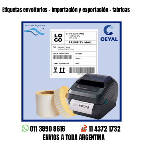 Etiquetas envoltorios – Importación y exportación – fabricas