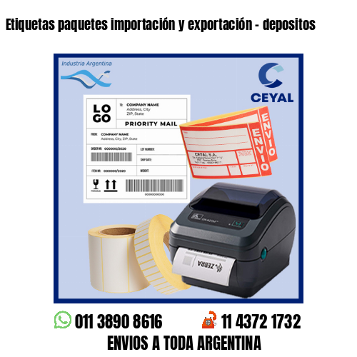 Etiquetas paquetes importación y exportación – depositos