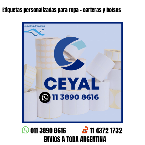 Etiquetas personalizadas para ropa - carteras y bolsos