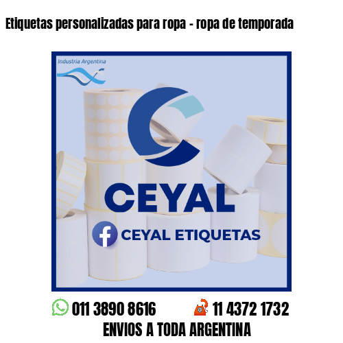 Etiquetas personalizadas para ropa - ropa de temporada