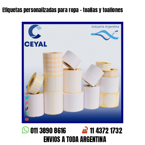 Etiquetas personalizadas para ropa – toallas y toallones
