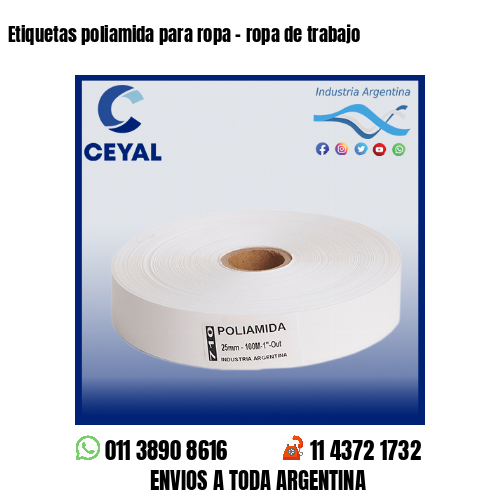 Etiquetas poliamida para ropa – ropa de trabajo