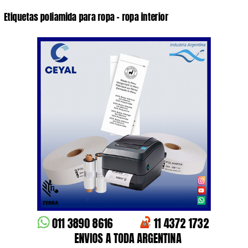 Etiquetas poliamida para ropa – ropa interior