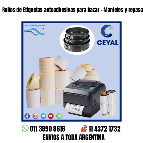 Rollos de Etiquetas autoadhesivas para bazar – Manteles y repasadores