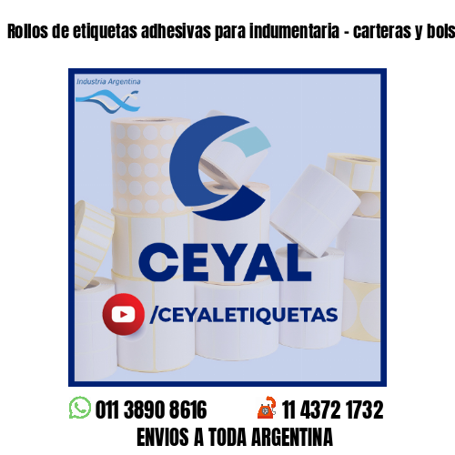 Rollos de etiquetas adhesivas para indumentaria - carteras y bolsos