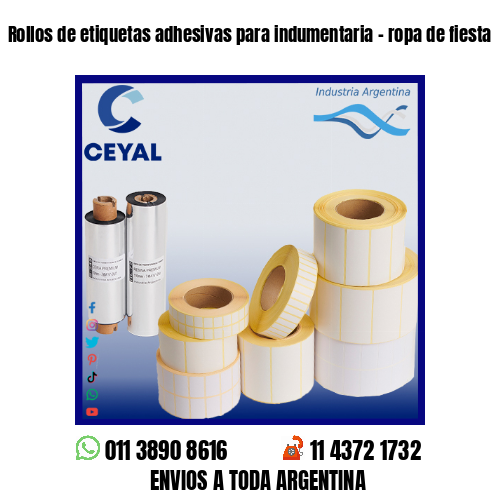 Rollos de etiquetas adhesivas para indumentaria – ropa de fiesta
