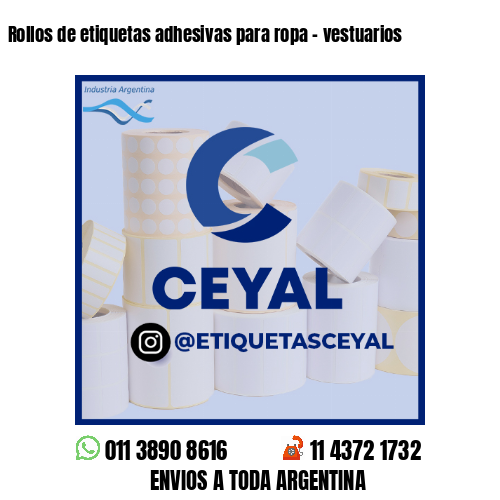 Rollos de etiquetas adhesivas para ropa - vestuarios