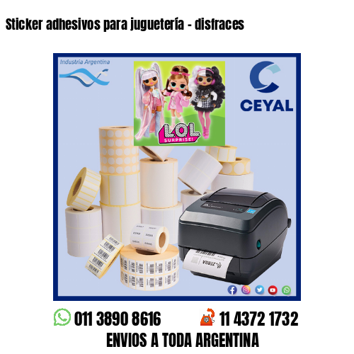 Sticker adhesivos para juguetería – disfraces