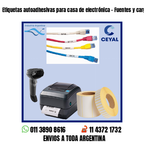 Etiquetas autoadhesivas para casa de electrónica – Fuentes y cargadores