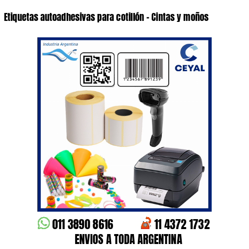Etiquetas autoadhesivas para cotillón – Cintas y moños