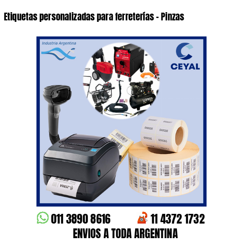 Etiquetas personalizadas para ferreterías – Pinzas