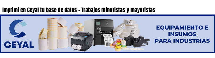 Imprimí en Ceyal tu base de datos - Trabajos minoristas y mayoristas