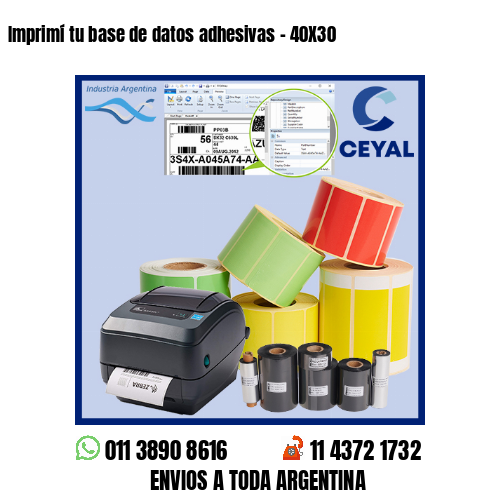 Imprimí tu base de datos adhesivas – 40X30