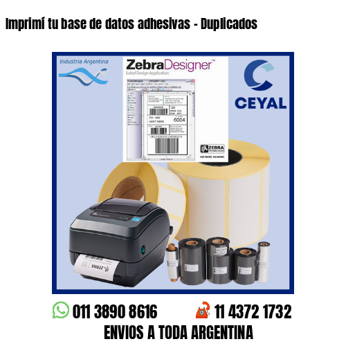 Imprimí tu base de datos adhesivas – Duplicados