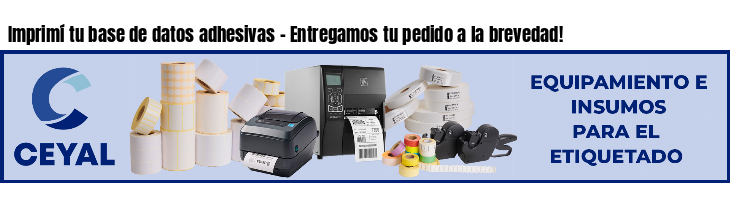 Imprimí tu base de datos adhesivas - Entregamos tu pedido a la brevedad!
