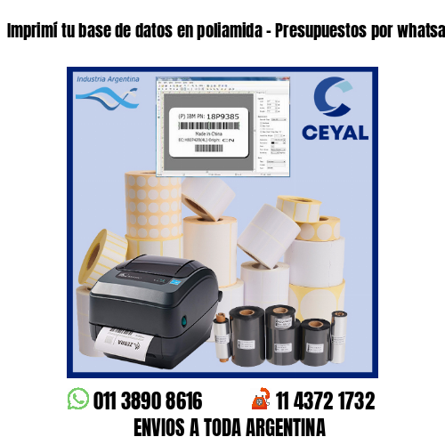 Imprimí tu base de datos en poliamida – Presupuestos por whatsapp!