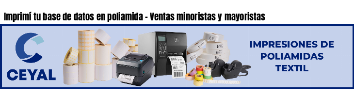 Imprimí tu base de datos en poliamida - Ventas minoristas y mayoristas