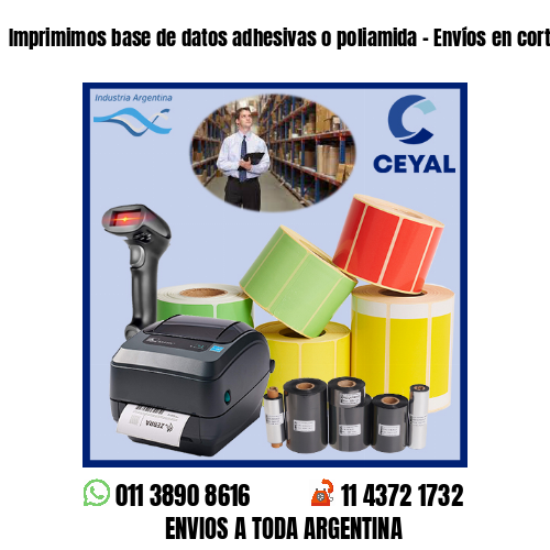 Imprimimos base de datos adhesivas o poliamida – Envíos en cortos plazos!