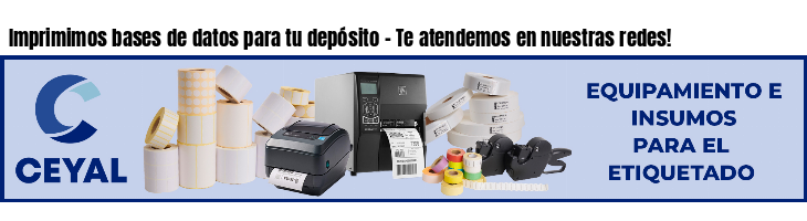 Imprimimos bases de datos para tu depósito - Te atendemos en nuestras redes!