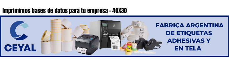 Imprimimos bases de datos para tu empresa - 40X30