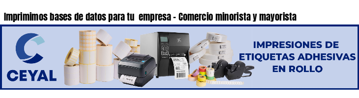 Imprimimos bases de datos para tu  empresa - Comercio minorista y mayorista