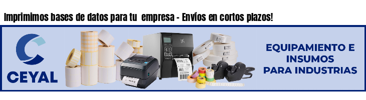 Imprimimos bases de datos para tu  empresa - Envíos en cortos plazos!
