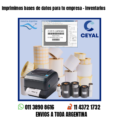 Imprimimos bases de datos para tu empresa – inventarios