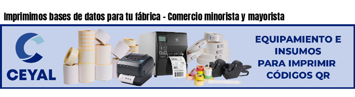 Imprimimos bases de datos para tu fábrica - Comercio minorista y mayorista