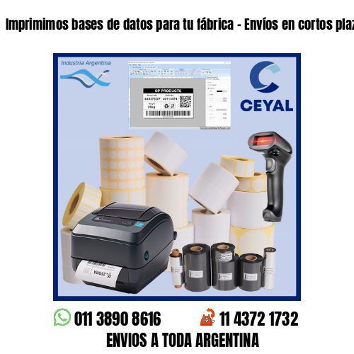 Imprimimos bases de datos para tu fábrica – Envíos en cortos plazos!