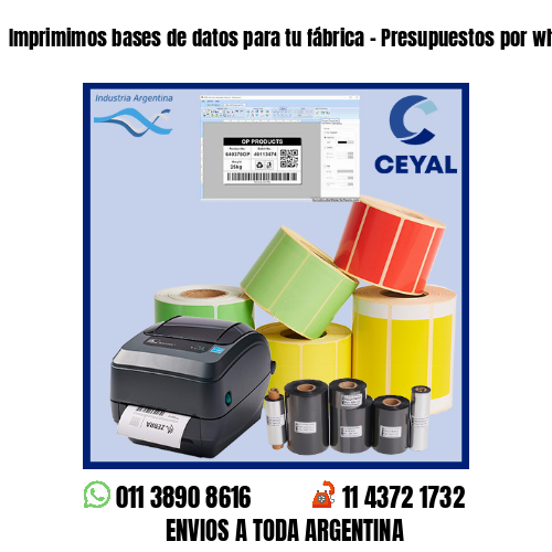 Imprimimos bases de datos para tu fábrica – Presupuestos por whatsapp!