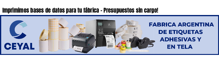 Imprimimos bases de datos para tu fábrica - Presupuestos sin cargo!