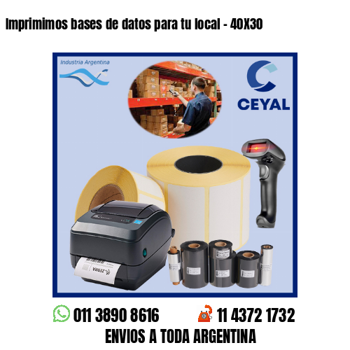 Imprimimos bases de datos para tu local – 40X30