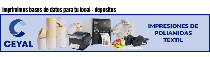 Imprimimos bases de datos para tu local - depositos