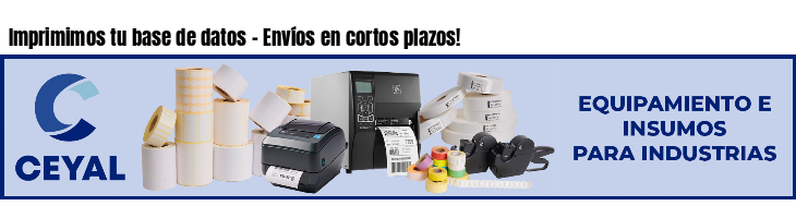 Imprimimos tu base de datos - Envíos en cortos plazos!