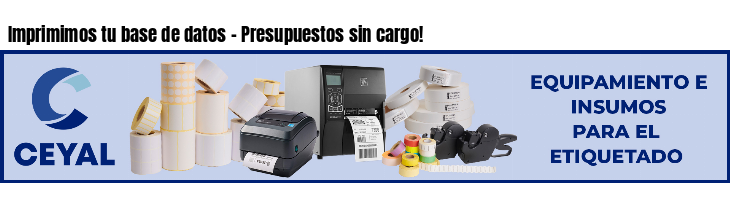 Imprimimos tu base de datos - Presupuestos sin cargo!